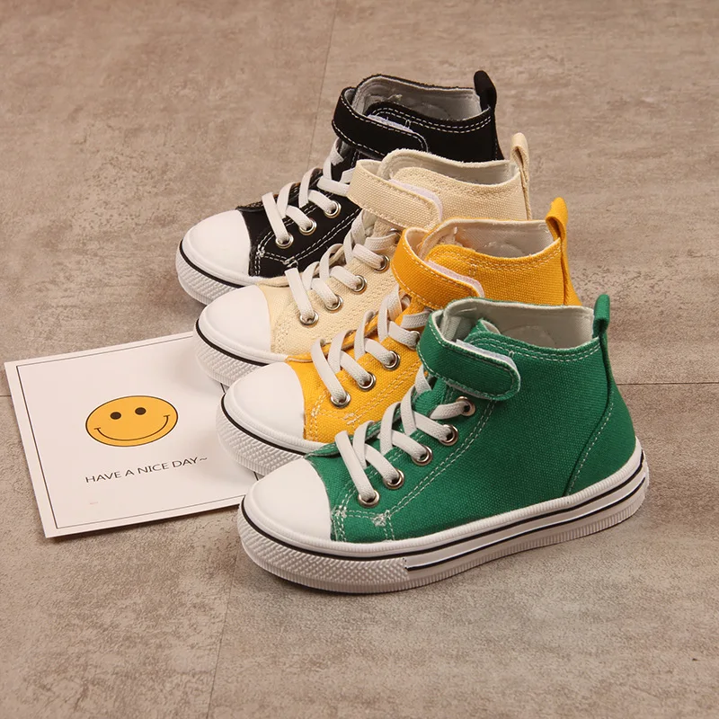 

2021 New Style Spring And Autumn New Girls Fashion Cute Smile Children Canvas Shoes Boys Wild Casual Children's Shoes