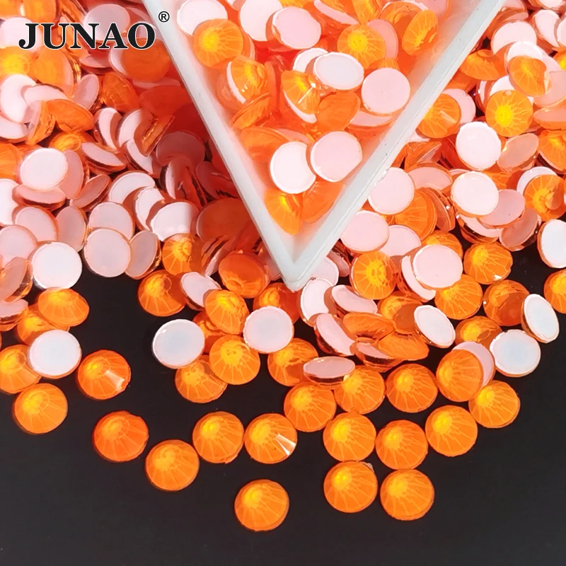 JUNAO SS16 SS20 блестящие неоново желтые стеклянные стразы с плоским основанием