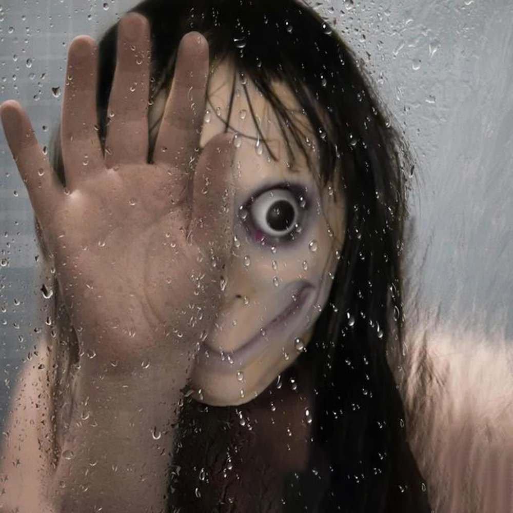 Ужас Хэллоуин страшная маска Момо взлом игра ужас латексная на всю голову