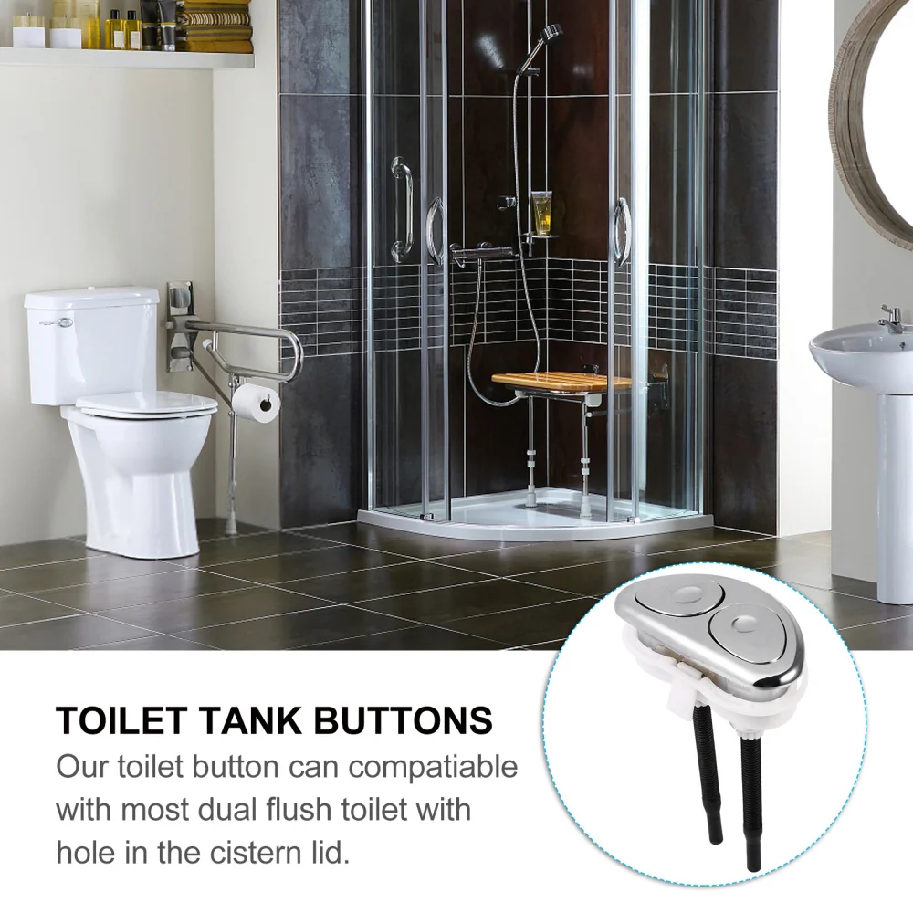 

Durable Toilet Button Handle Replacement Toilet Tank Flush Button Part Triangle