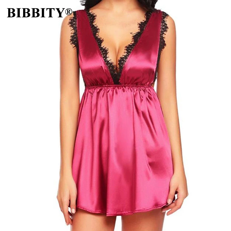 Ночная сорочка Сексуальная ночнушка с v образным вырезом кружевные ночные