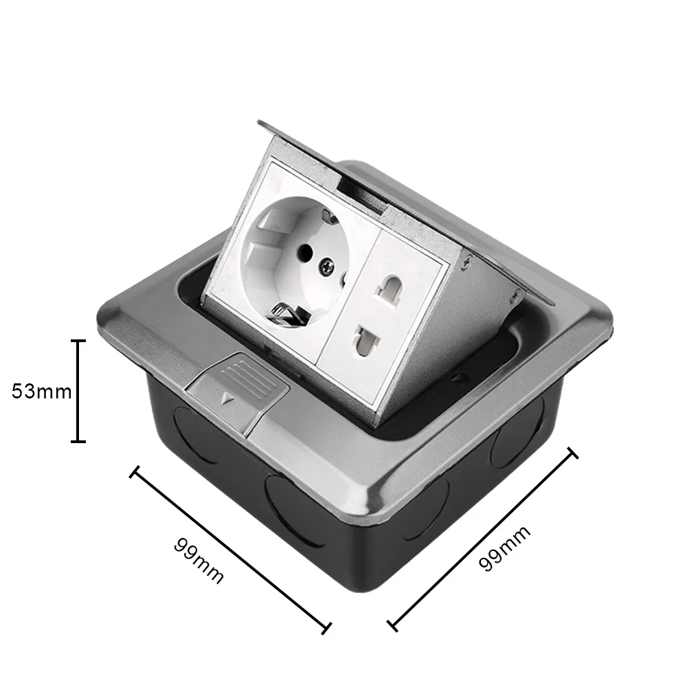 Розетка напольная из нержавеющей стали универсальная розетка европейского
