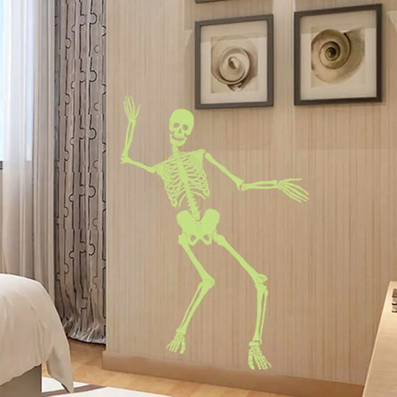 

Large Luminous Halloween Skull Glow Wall Stickers Fluorescent Room Decor