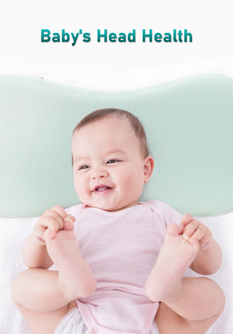 Фиолетовый Латекс 0-3-6 лет дети медленный отскок пены памяти подушка ядро плюс длинные предотвращают плоскую голову ребенка Ортопедическая подушка для шеи