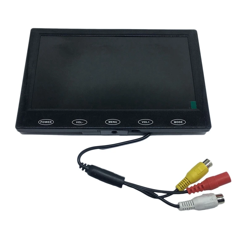 

7-Inch TFT LCD Monitor Color TFT LCD 800X480 DC 12V Monitor Video+AV Cable DVD VCR for Car Home Wall Display