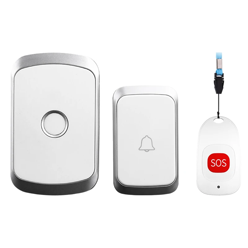 

Умный дом беспроводной пейджер дверной звонок старый человек Аварийная сигнализация Водонепроницаемая кнопка SOS 80 м дистанционный беспров...