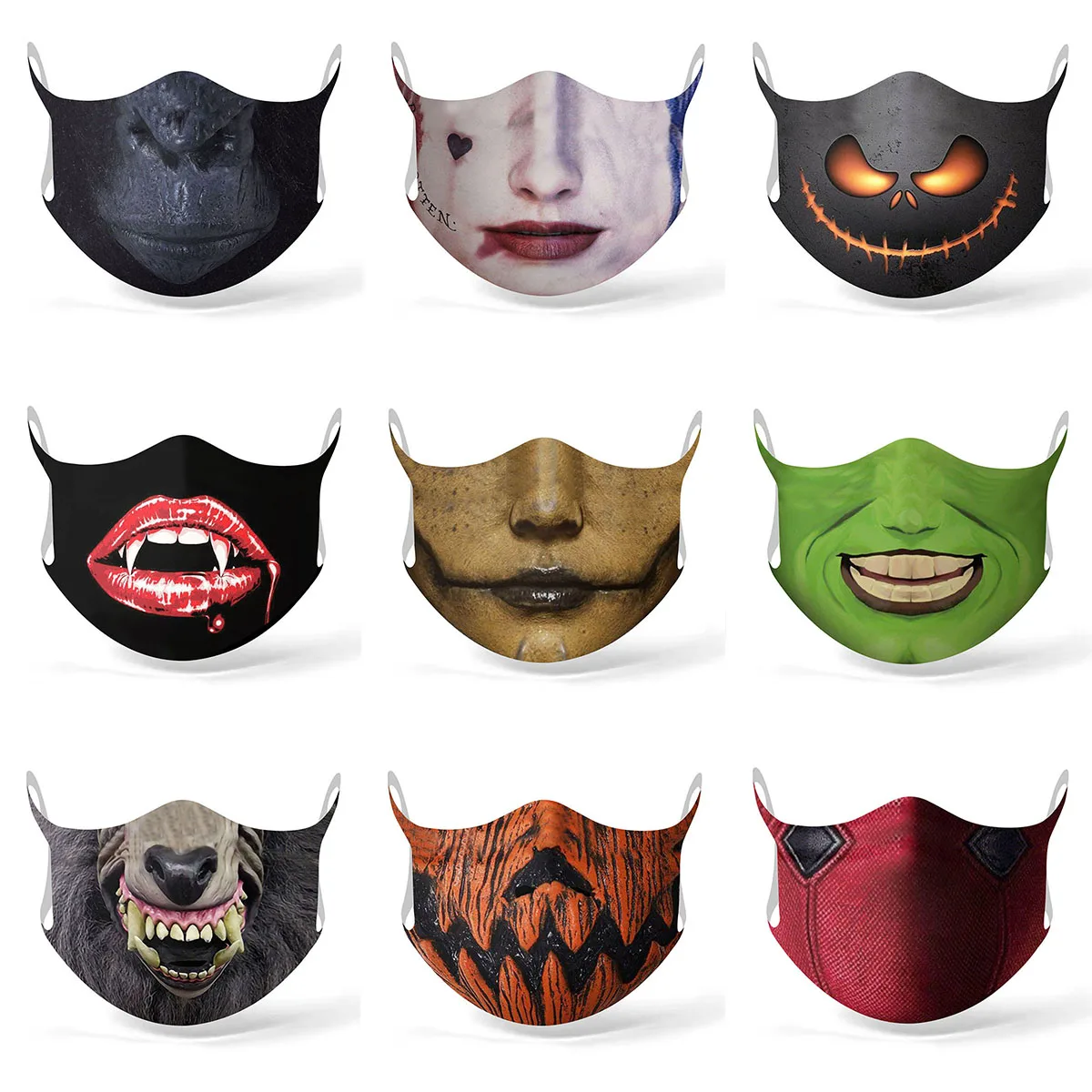 Забавные женские и мужские маски для косплея на Хэллоуин ужасная многоразовая