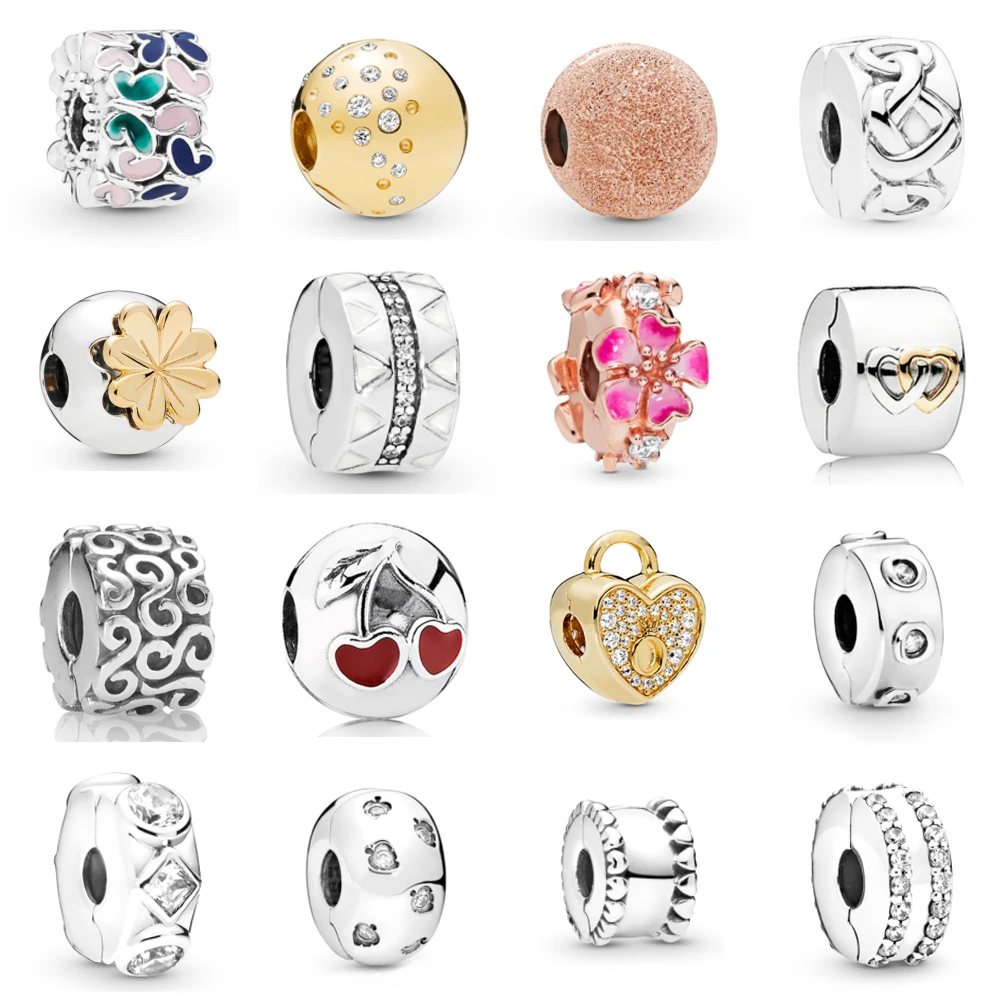 

NEW 100% 925 Sterling Silver Butterfly Arrangement Sweet Fruit Flower Heart-shape Lock Safety Buckle Fit Original Female Jewelry