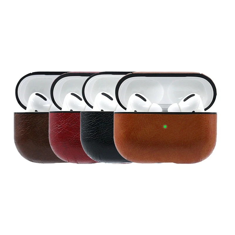 

For Airpods Pro Leather Case Earphone Cover PC Inner Shell + Pu Leather Protective Cover Shell For Apple Airpods Accessories