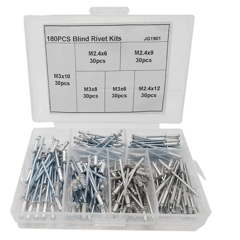 

180Pcs Nail Decoration Aluminium Blind Rivet Rivet Kits For Furniture Assortment Kit