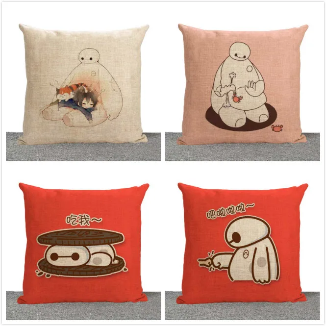 

Customized Anime Baymax pillow cover, cartoon Big Hero 6 throw pillow case Square Throw Pillowcase wholesale