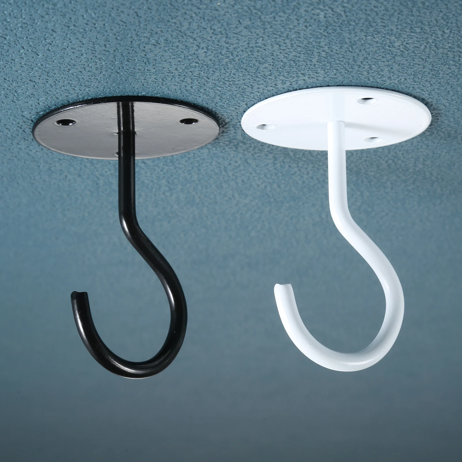 

2/4pcs Black/White Ceiling Hooks Floor Hooks Porch Wardrobe Hook Lantern Mosquito Net Ceiling Hooks Elephant Trunk Shaped Hooks