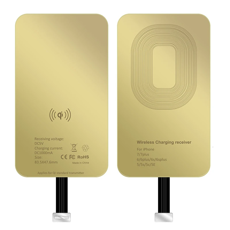 Ультратонкий приемник для iPhone 7 Plus 6 6S 5 5S SE samsung Xiaomi huawei Qi беспроводной зарядный Micro