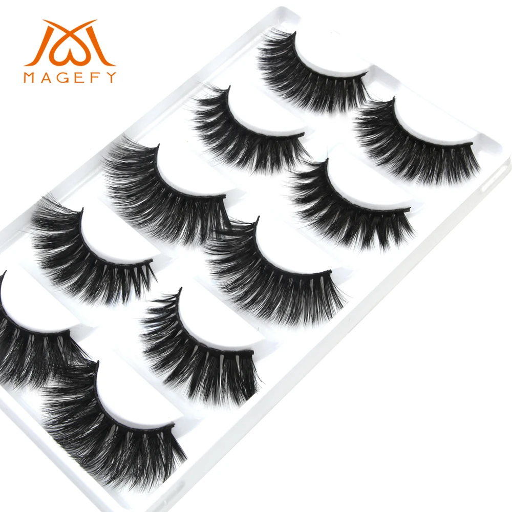 5 пар в упаковке объемные норковые Накладные ресницы с натуральным крестом