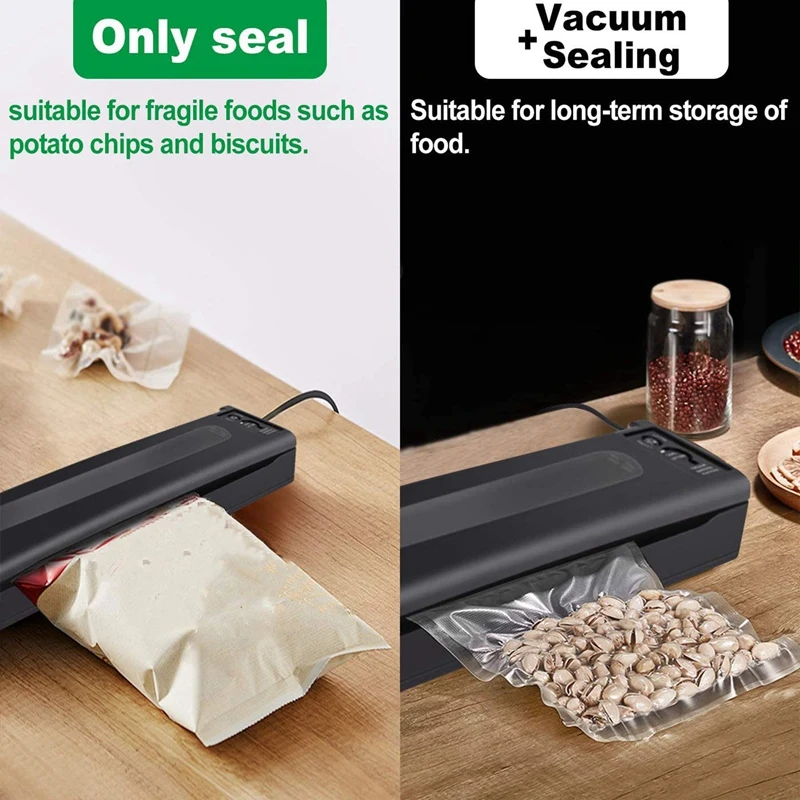 

Vacuum Sealer Machine,Automatic Food Saver Vacuum Sealer,Dry & Moist Food Modes/Easy to Clean,With10 Vacuum Bags Eu Plug