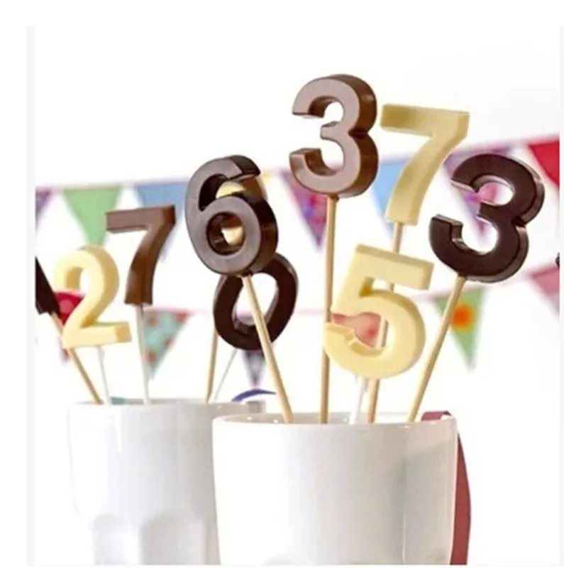 

Creative 3D DIY 0-9 Number Shape Silicone Cake Chocolate Mold Handmade Lollipop Mold Wedding Party Kitchen Cake Decorating Tool