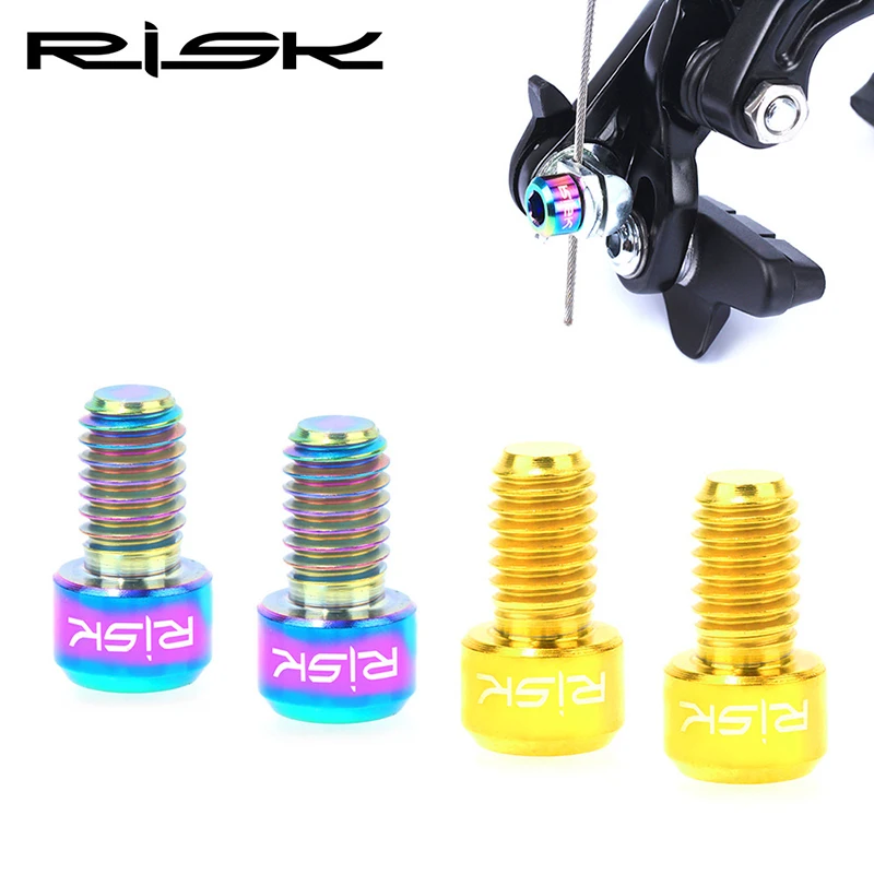 

RISK M6*10mm Titanium Alloy Bicycle Bolts Ultralight Colorful Front Fork V Brake Wire Screw Professional MTB Bike Accessories