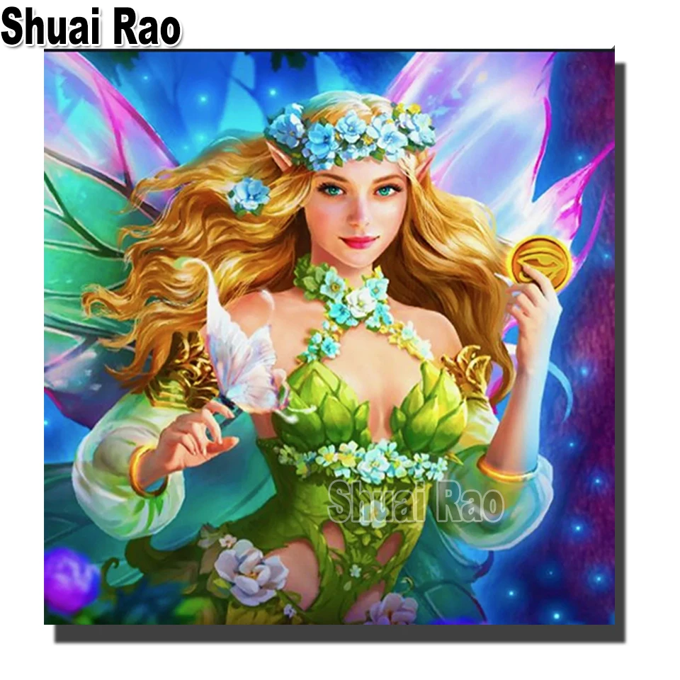 

Diy, алмазная живопись, красивая фея, 3d картина стразы, живопись, мозаика, полная вышивка, девушка с лозой, домашний декор B341