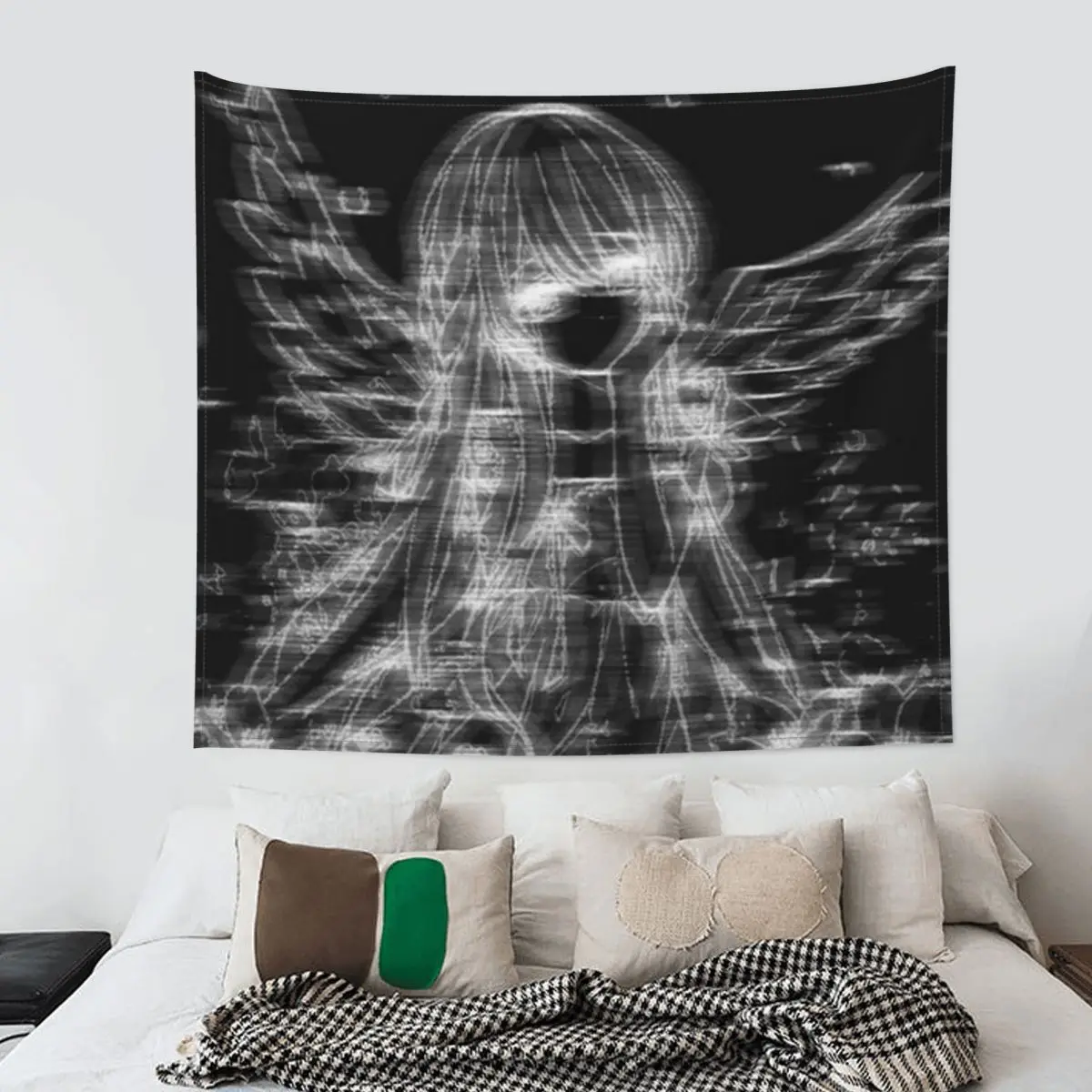 Goth Anime Aesthetic Tapestry Hippie Fabric Wall Hanging Wall Decor Curtain Witchcraft Blanket