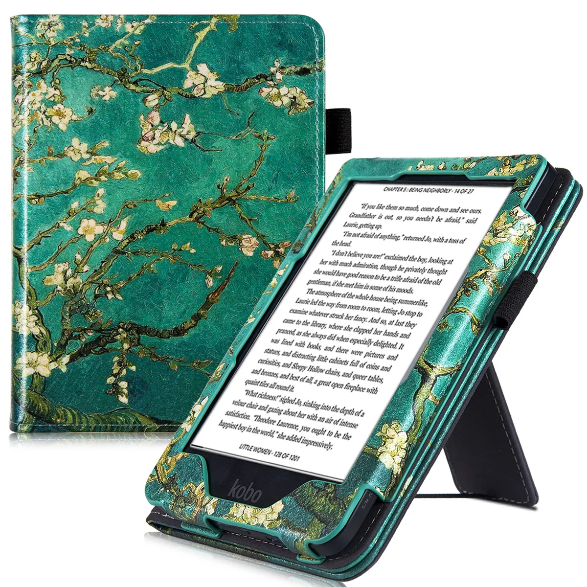 

Stand Case for Kobo Clara HD eReader - PU Leather Protective Cover with Hand Strap/Magnetic Closure and Auto Sleep/Wake