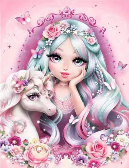 

5D DIY Diamond Painting Full Square Round Drill Embroidery"Girl and Unicorn"picture Diamond Mosaic Cross Stitch Home Decor Gifts