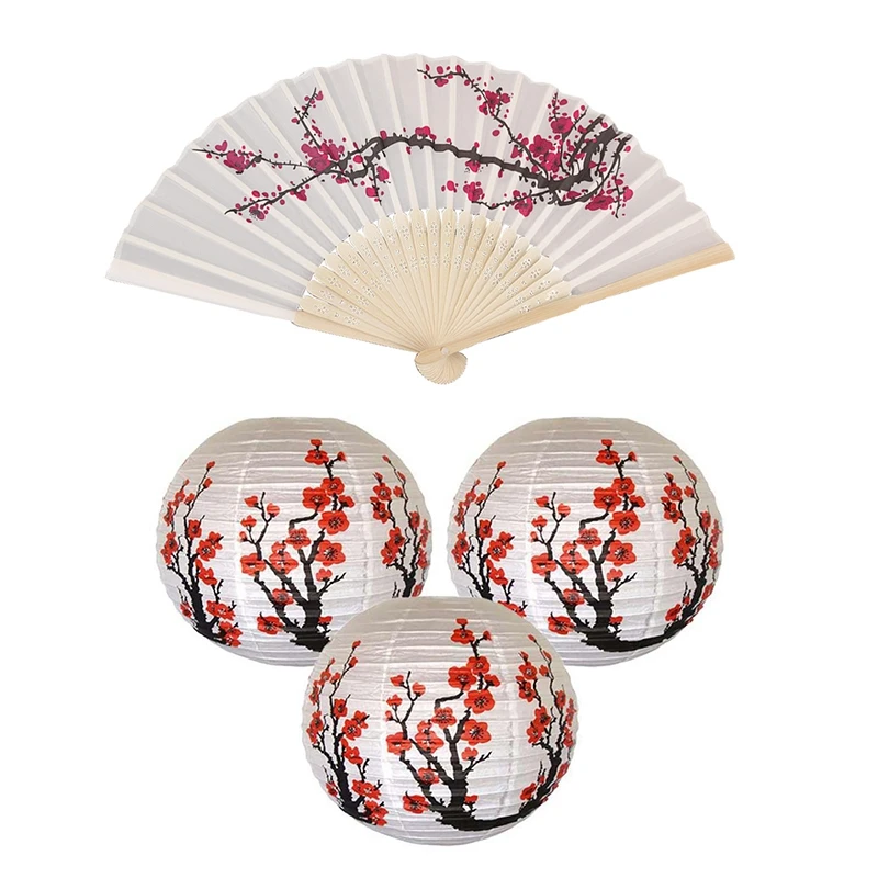 

1 шт., цветок сливы, дизайнерский фонарь, 3 шт. цветов, Китайский бумажный фонарь, диаметр 16 дюймов