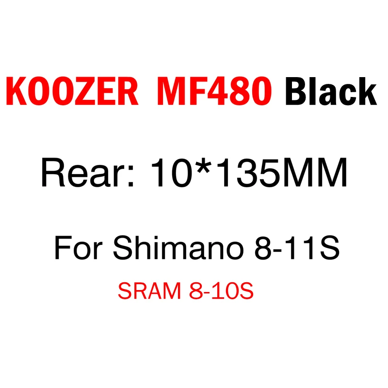 KOOZER MF480 передняя, Задняя Ступица набор 2/4 подшипники 24T трещотка 32 отверстия быстросъемные через ось горный велосипед ступицы для 8 9 10 11S - Цвет: Black 10x135mm rear