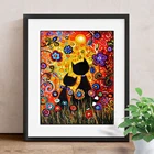 Полноразмерная алмазная живопись с кошкой 5D, алмазная вышивка сделай сам, животное, цветок, мозаика, картина стразы, украшение для дома