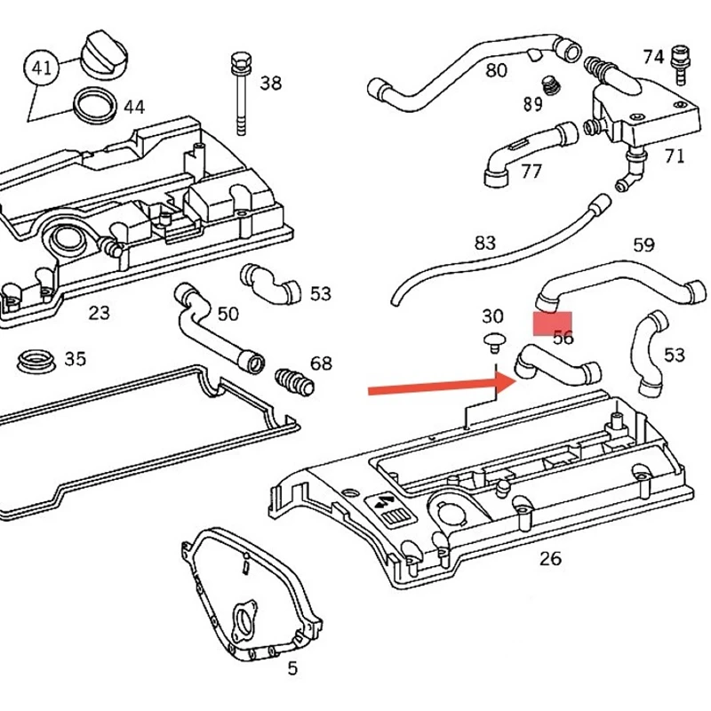 1110181082 Engine Crankcase Breather Hose Rubber Radiator Pipe Cooling Water For MERCEDES Benz Free Shipping | Автомобили и