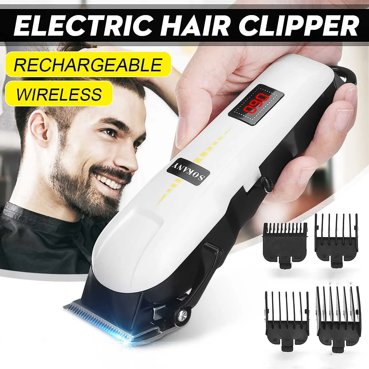 

Electric Hair Clipper Kit Professional Hair Beard Trimmer Rechargeable Cordless Hair Cutting Machine Low Noise Shaver