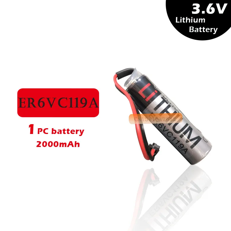 1 шт./лот 100% оригинал новинка для TOSHIBA ER6V ER6VC119A 3 6 В 2000 мАч PLC батарея с черной вилкой