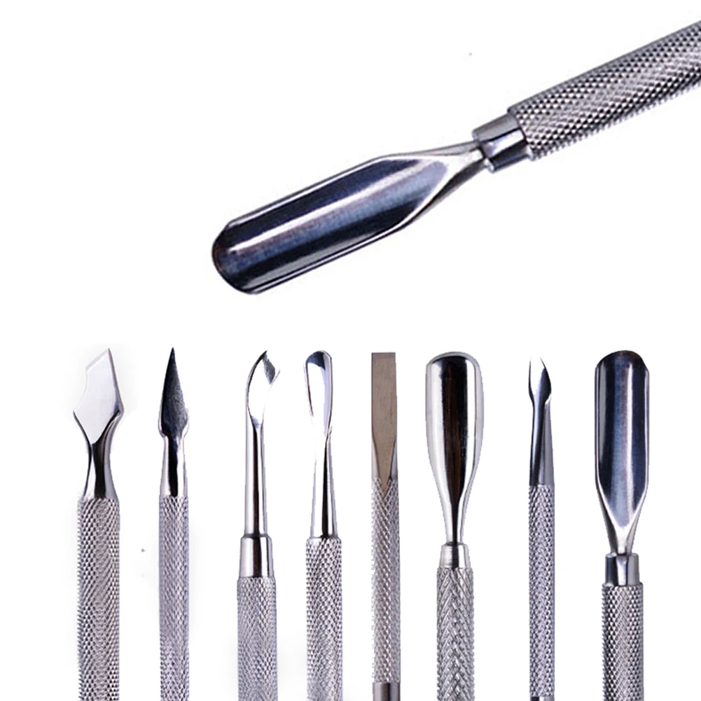 

1Pc Double-ended Stainless Steel Cuticle Pusher Dead Skin Push Remover For Pedicure Manicure Nail Art Cleaner Care Tool