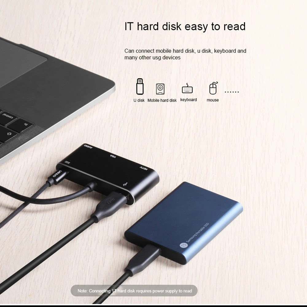 Переходник с разъемом типа C на HDMI VGA USB 3 0 5 Jack адаптером 1 для Mac Air Pro Huawei P10 P20 Samsung S8