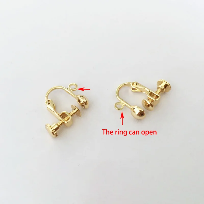 Позолоченные клипсы для ушей латунные висячие кольца серьги-Крючки изготовления