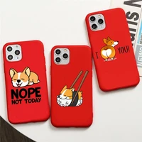 funny phone case for iphone se 12 11 13pro 6s 7 8 plus x xs max xr cases cute dog corgi soft silicone tpu back cover accessories