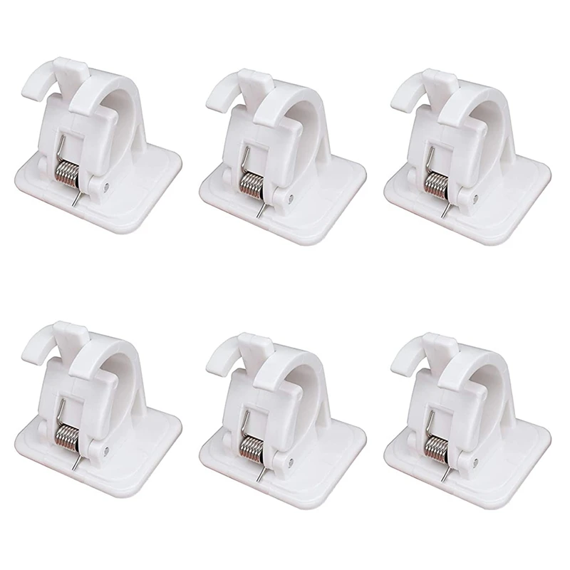 

Rod Holder Pipe Clamp Wall Mount with Self Adhesive No Drilling for Shower Curtain Tube in Home,Kitchen,Garage Storage