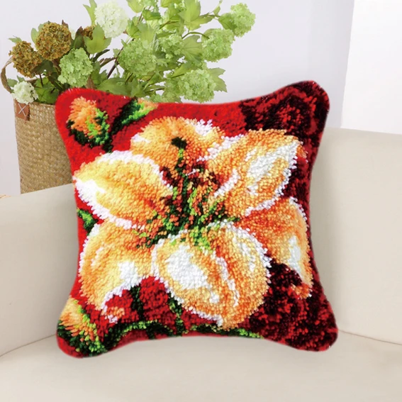 

Flower Klink Haak Kleed Bloemen Knooppakket Smyrna Latch Hook Kits Diy Do It Yourself Cross Stitch Pillows Embroidery Foamiran