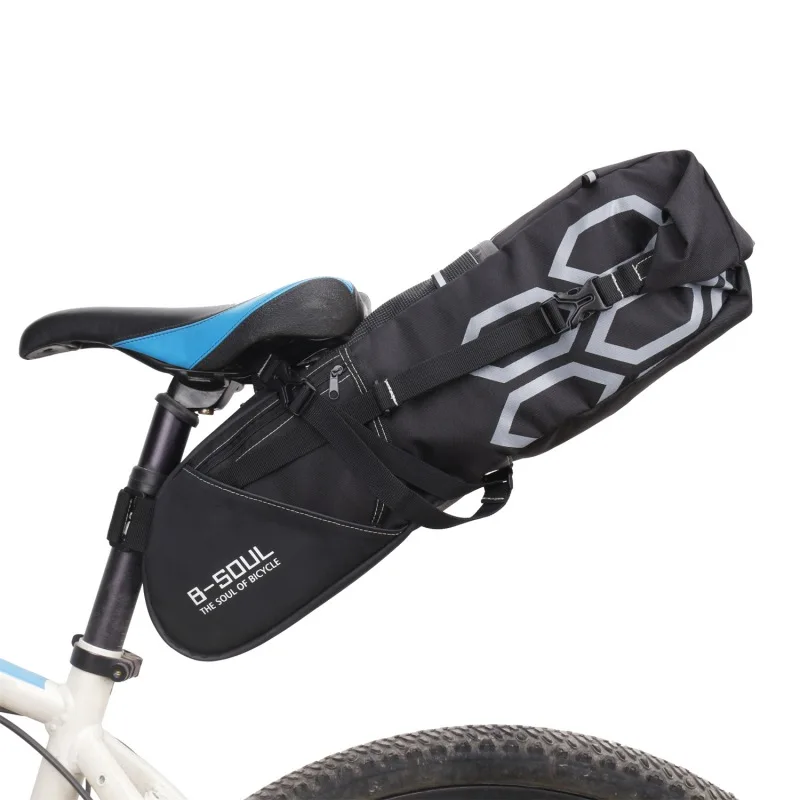 

B-SOUL 12L Bicycle Saddle Bag Big Capacity Waterproof Bike Seatpost Bag MTB Cycling Rear Seat Pannier Bag Bicycle Accessories