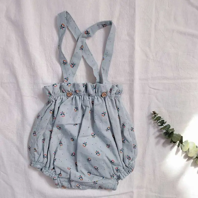 

2021 Summer Baby Girl Romper Cotton Sleeveless Floral Jumpsuit Newborn Clothing 1-5T E10014