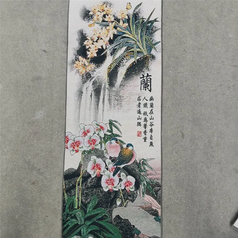 Китайская четырехэкранная вышивка танка Шелковый гобелен Mei Lan Zhu Ju | Дом и сад