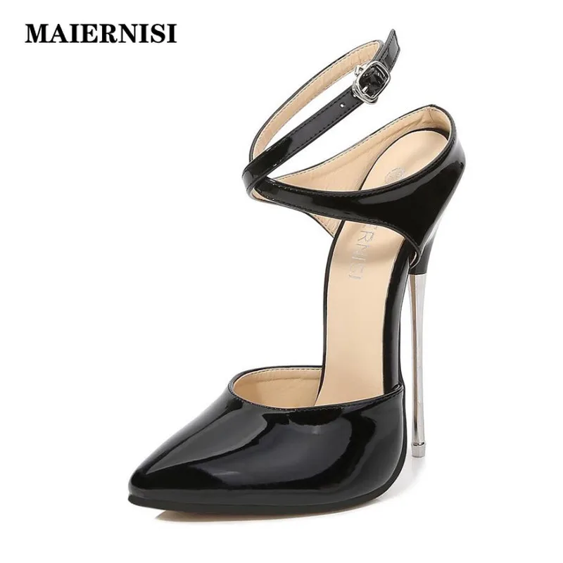 

MAIERNISI Newly Arrived Women Sexy Pumps Shoe 16CM Super High Heels Stiletto Heel Show Model Fetish Female Shoes Big Size 45 46