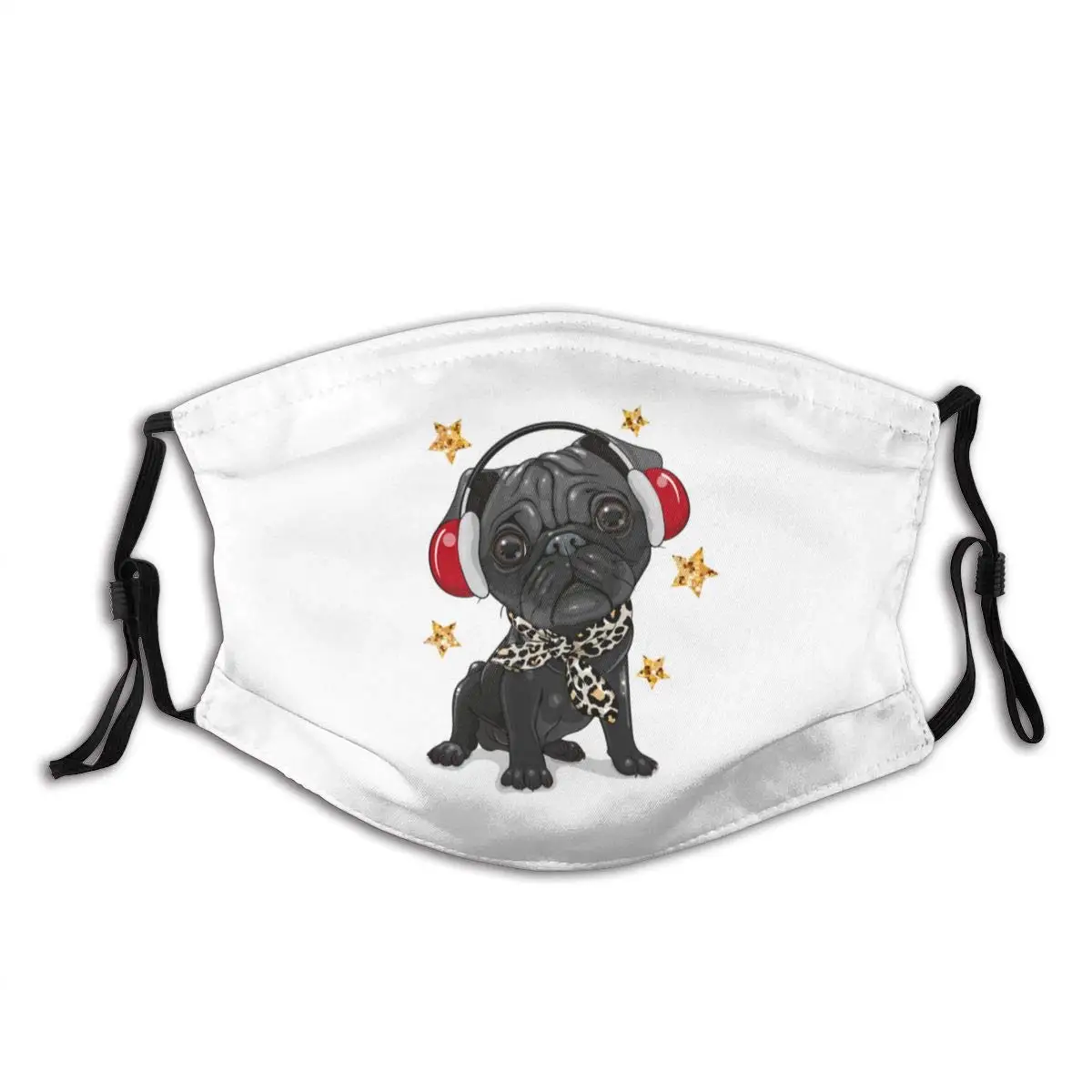 

Reusable Fluffy Loving Pug Face Mask Breathable and Washable Anti Dust Mouth Balaclava Cover with 2 Filter for Women Men Adult &