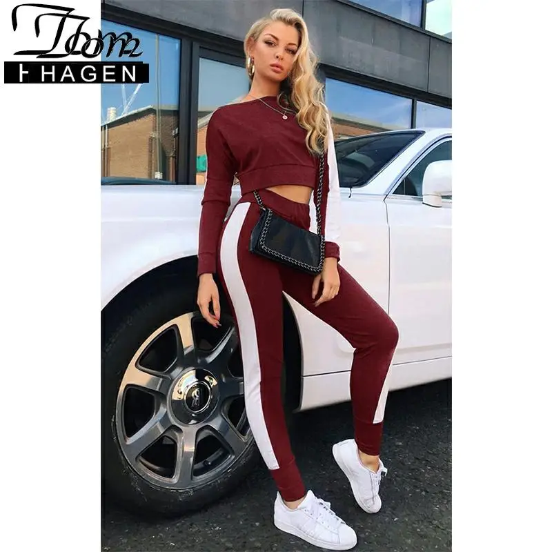 Осенний спортивный костюм для женщин 2020 комплект из двух предметов спортивные