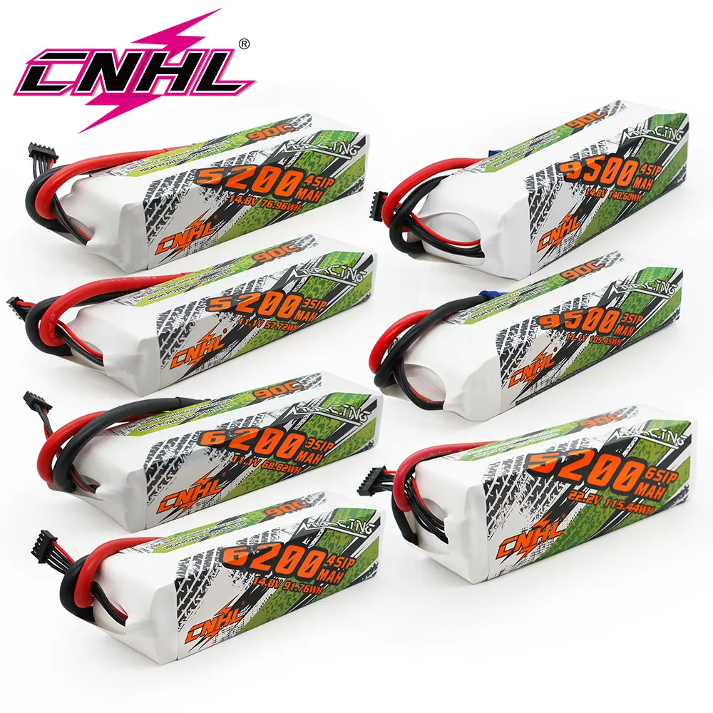 CNHL RC Lipo Battery 3S 4S 6S 11 1 V 14 8 22 2 5200mAh 6200mAh 9500mAh Батарея с EC5 QS8 6 5mm 8mm Bullet для