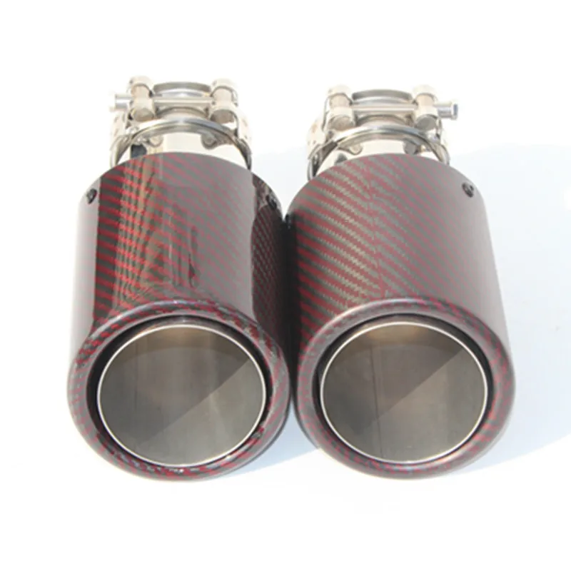 1 шт. универсальная выхлопная нержавеющая сталь + красная углеродистая