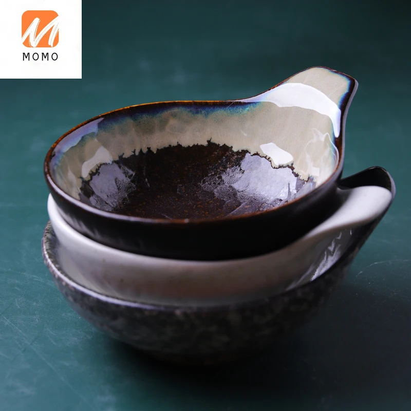 

Japanese Style Side Dish Bowl Creative Ceramic Sauce Bowl Hot Pot Seasoning Plate Home Saucer Dish Retro Seasoning Bowl