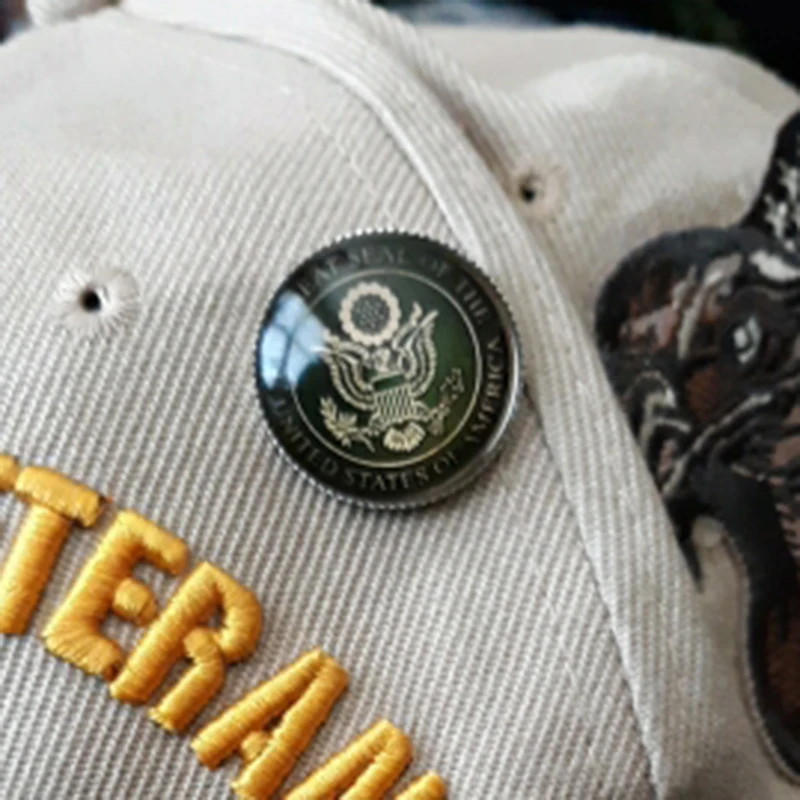 JWEIJIAO горячая Распродажа стеклянный кабошон брошь в стиле милитари The great seal of the