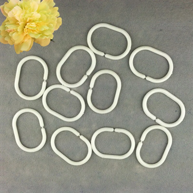 

12 Pcs/Packs C-type Hooks Shower Curtain hook Bathroom Glide Ring Bath Drape Loop Clasp PVC hooks