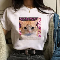 90s graphic rock top tees female cut pet dog cat t shirt women harajuku vintage t shirt fashion queen tshirt