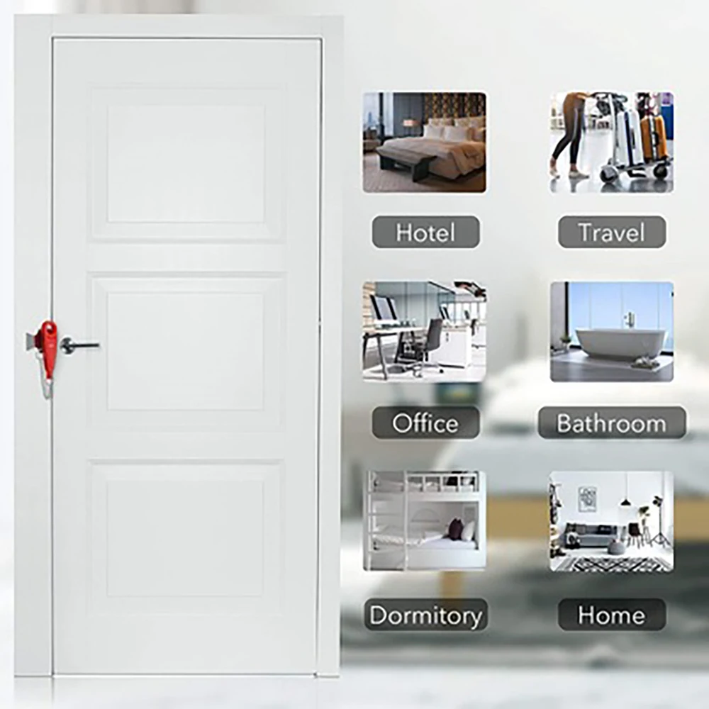 

Stainless Steel Portable Door Lock Self Defense Anti Theft Travel Accommodation Lock Hotel Top Door Buckle Children Protection